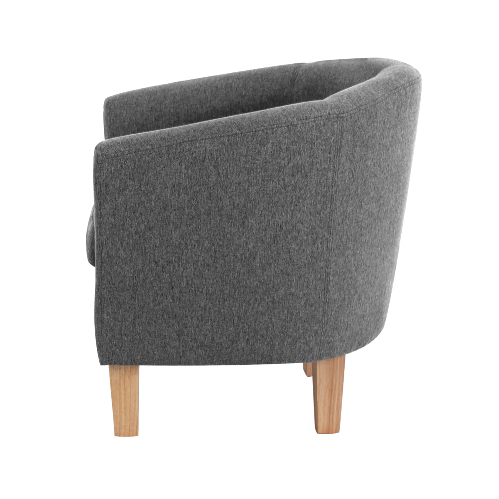 Low Back Fabric Tub Armchair - Grey Homecoze