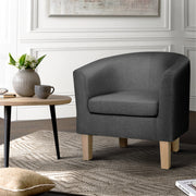 Low Back Fabric Tub Armchair - Grey Homecoze
