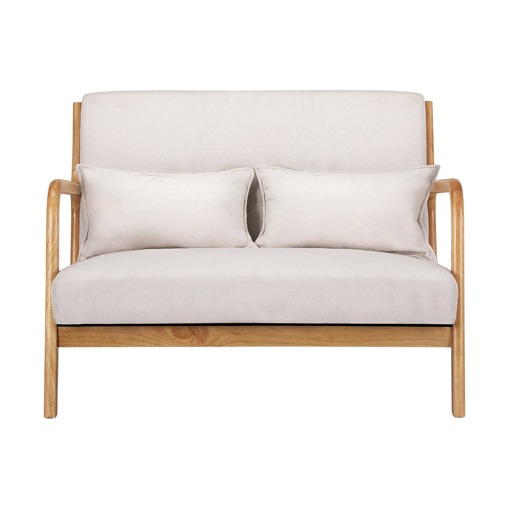 Coastal Inspired Low-Set Loveseat Armchair - Beige