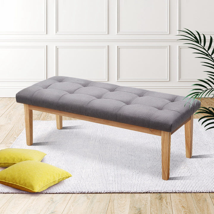 Bedroom Bench Ottoman Upholstered Fabric Chair Foot Stool 120cm Homecoze