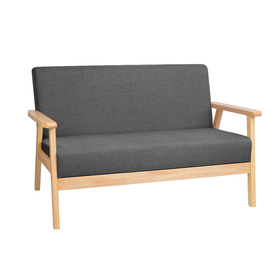 2 Seater Fabric Sofa Chair - Grey Homecoze