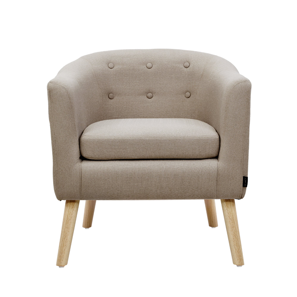 Classic Tub Feature Armchair - Beige Homecoze