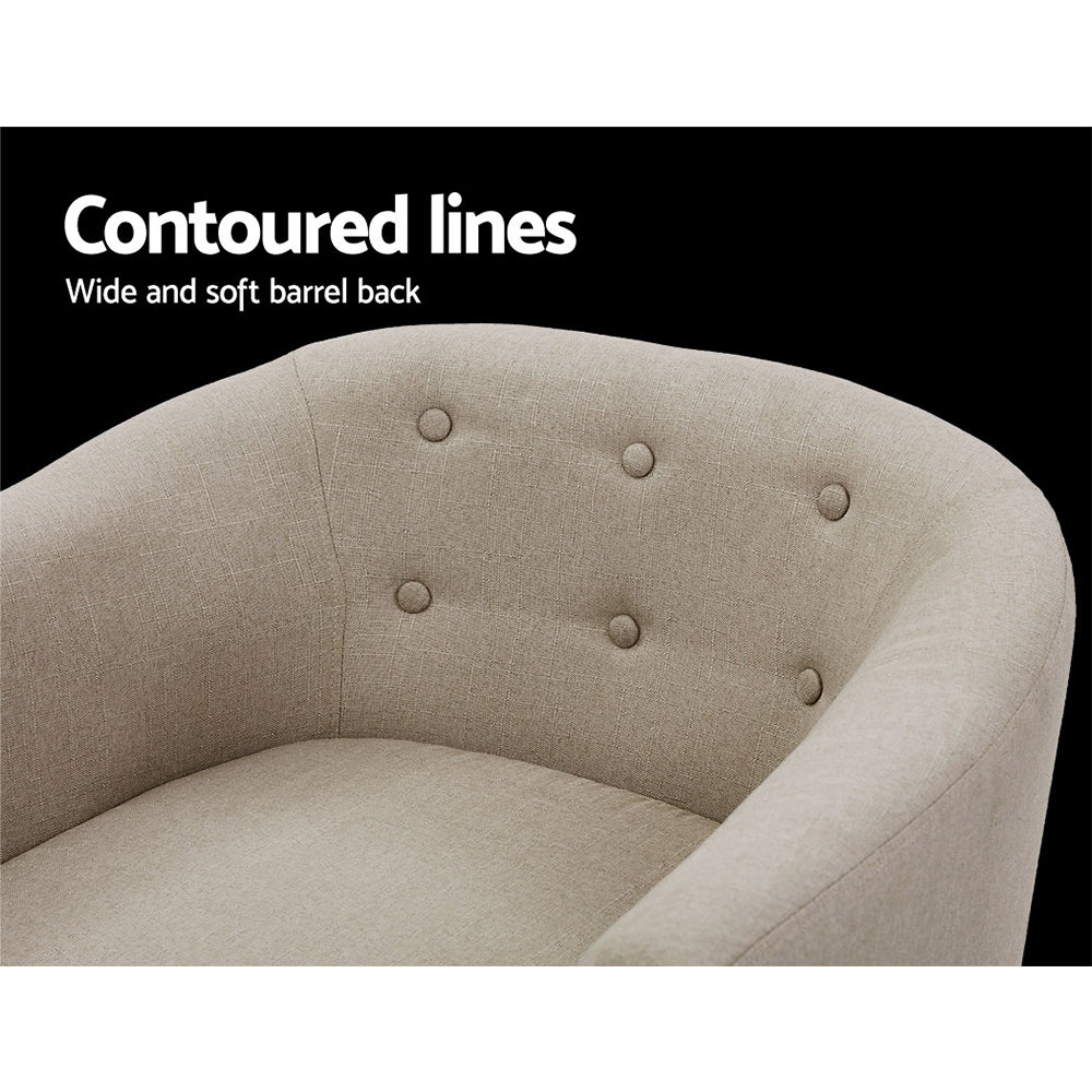 Classic Tub Feature Armchair - Beige Homecoze
