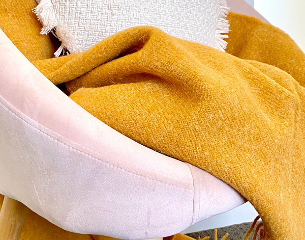 Brighton Throw - 100% NZ Wool - Mustard - Homecoze
