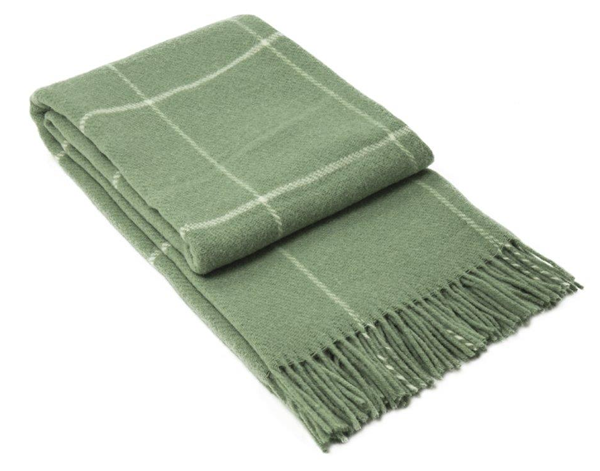 Brighton Throw - 100% NZ Wool - Sage Striped - Homecoze