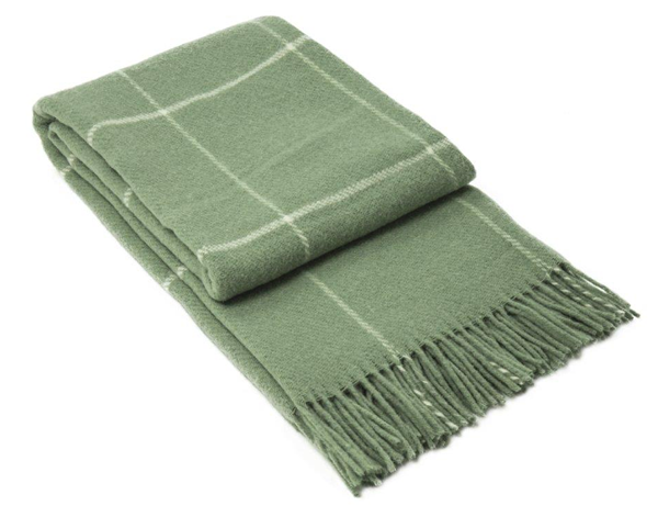 Brighton Throw - 100% NZ Wool - Sage Striped Homecoze