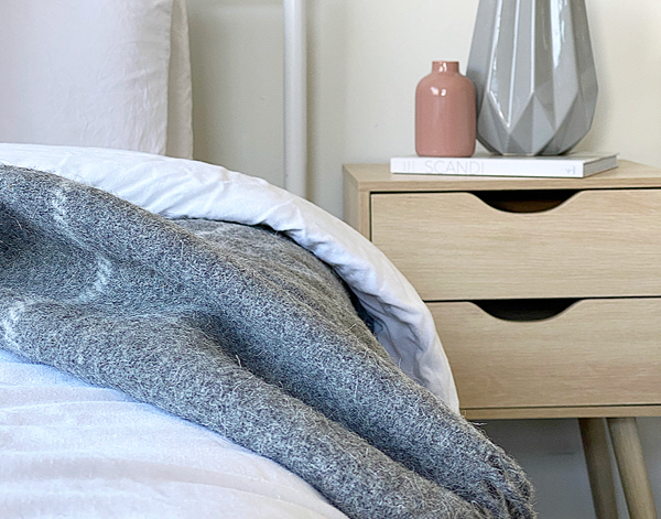 Brighton Throw - 100% NZ Wool - Grey Striped - Homecoze