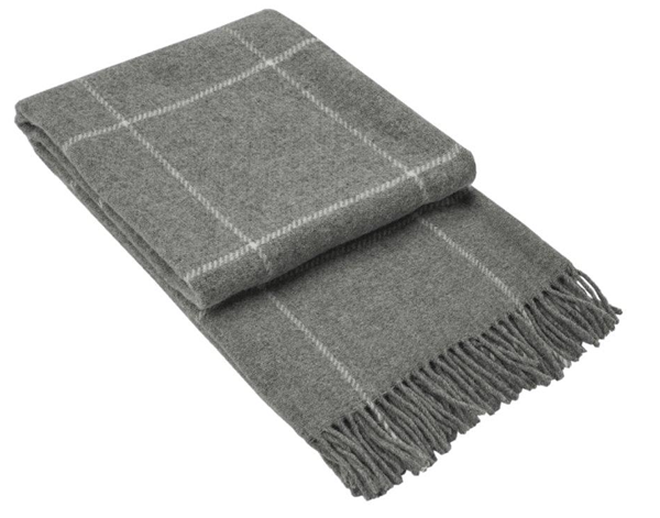 Brighton Throw - 100% NZ Wool - Grey Striped - Homecoze