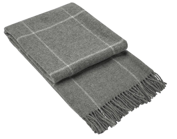 Brighton Throw - 100% NZ Wool - Grey Striped Homecoze