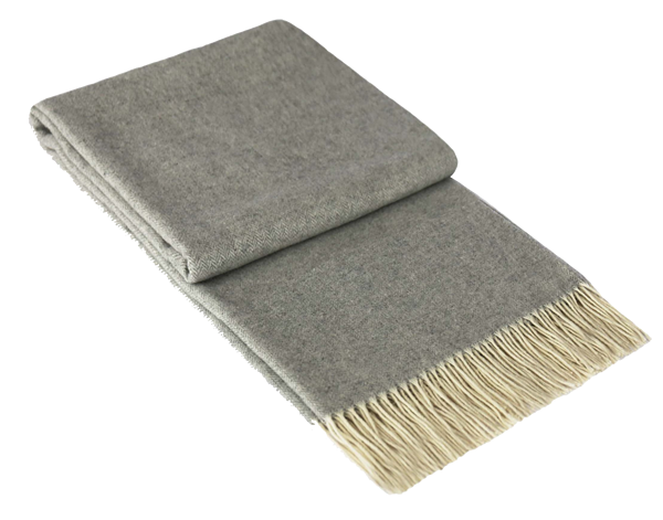 Kensington Throw - 10% Cashmere/ 90% Super Fine Merino Wool - Light Grey Homecoze
