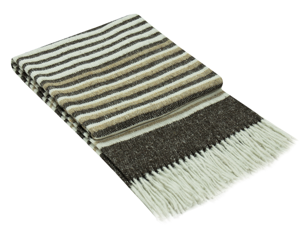 Richmond Throw - Reclaimed Wool Blend - Tan Homecoze