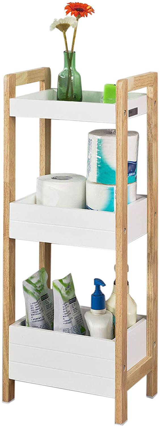 3-Tier White Storage Bathroom Shelf Homecoze