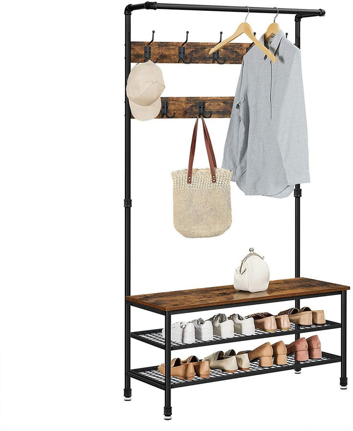 Modern Rustic Coat Rack with Shoe Storage