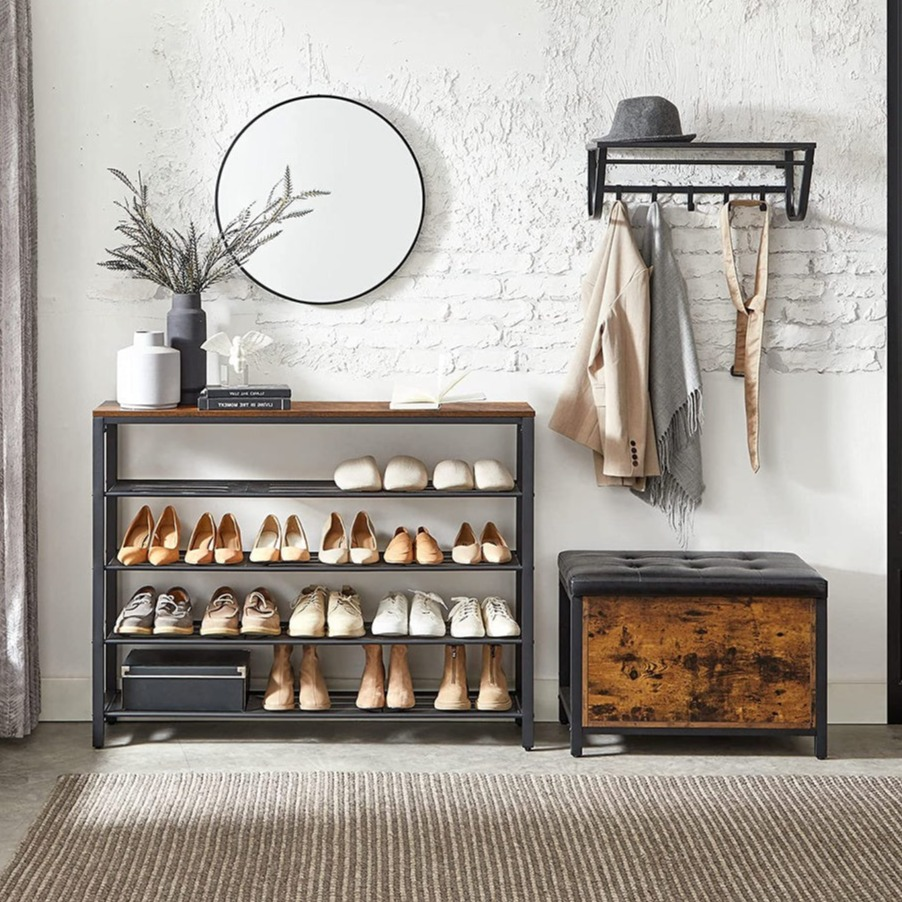 Modern Rustic 4 Tier Shoe Rack