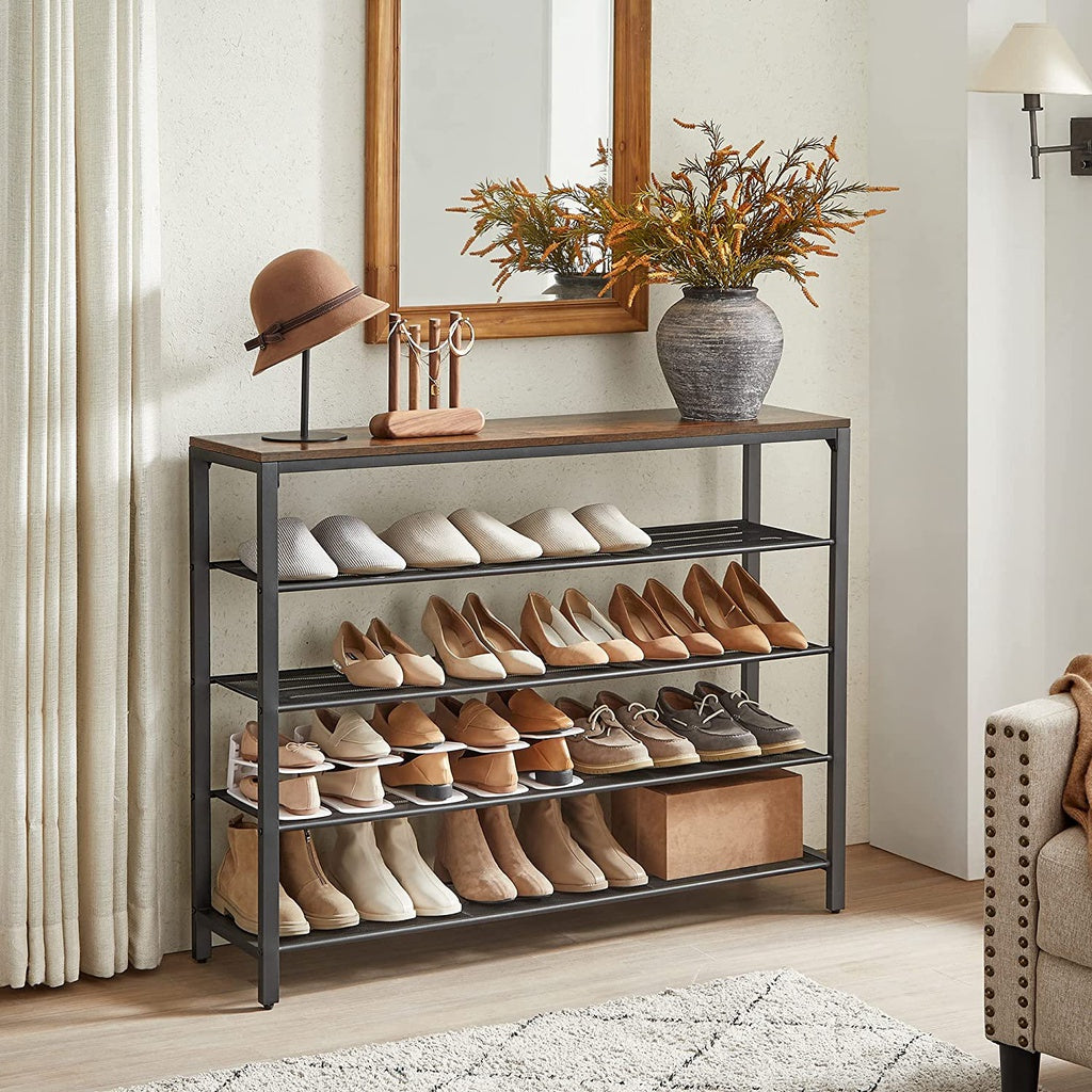 Modern Rustic 4 Tier Shoe Rack