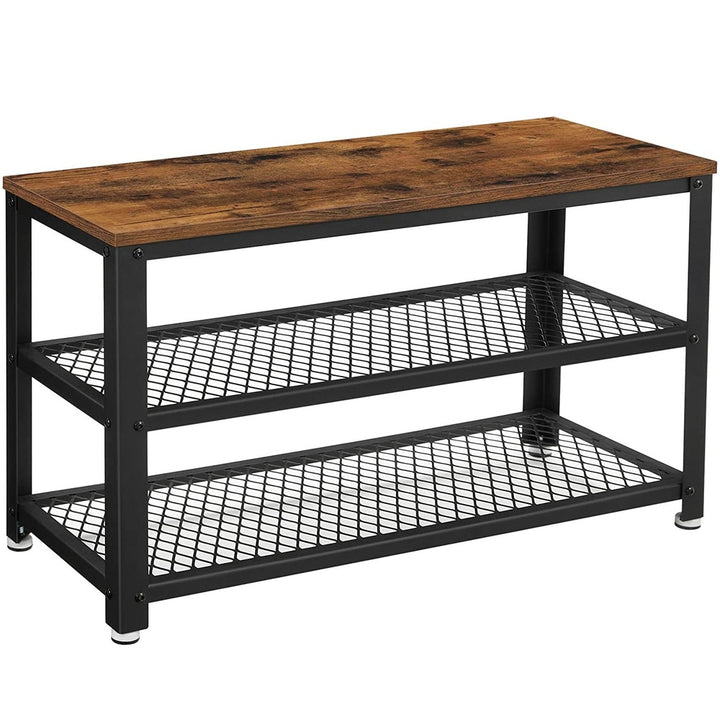 Modern Rustic 2-Tier Shoe Rack Bench 73cm