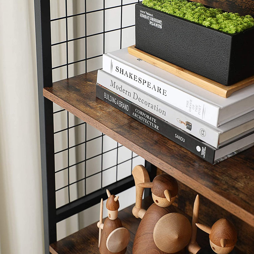 Modern Rustic 4 Tier Bookcase Storage Shelf