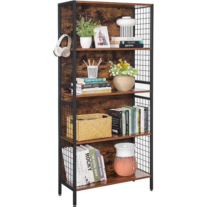 Modern Rustic 4 Tier Bookcase Storage Shelf