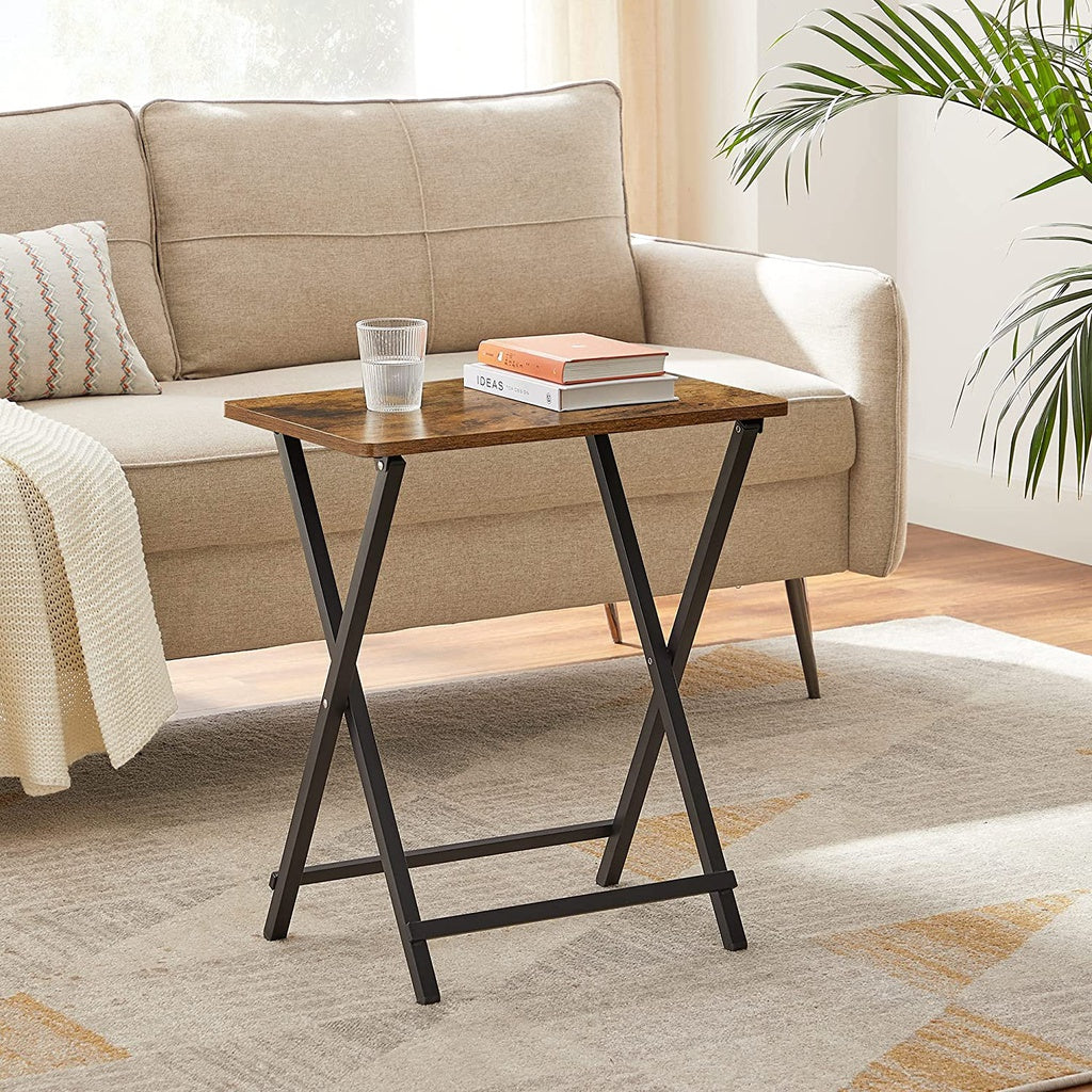 Modern Rustic (Set of 2) Folding Tray Side Tables