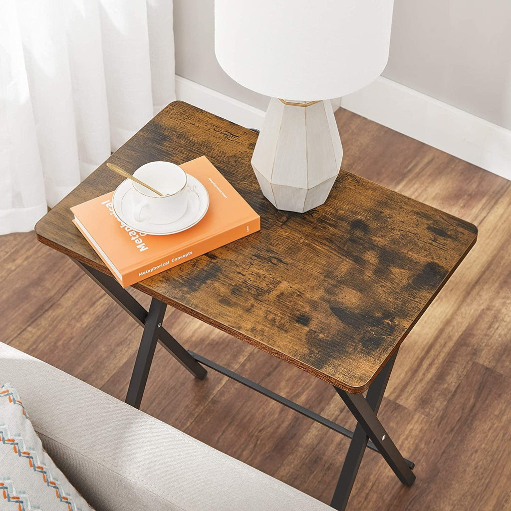 Modern Rustic (Set of 2) Folding Tray Side Tables