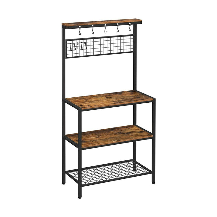 Modern Rustic Series Kitchen Storage Unit Baker's Rack Rustic Brown Homecoze