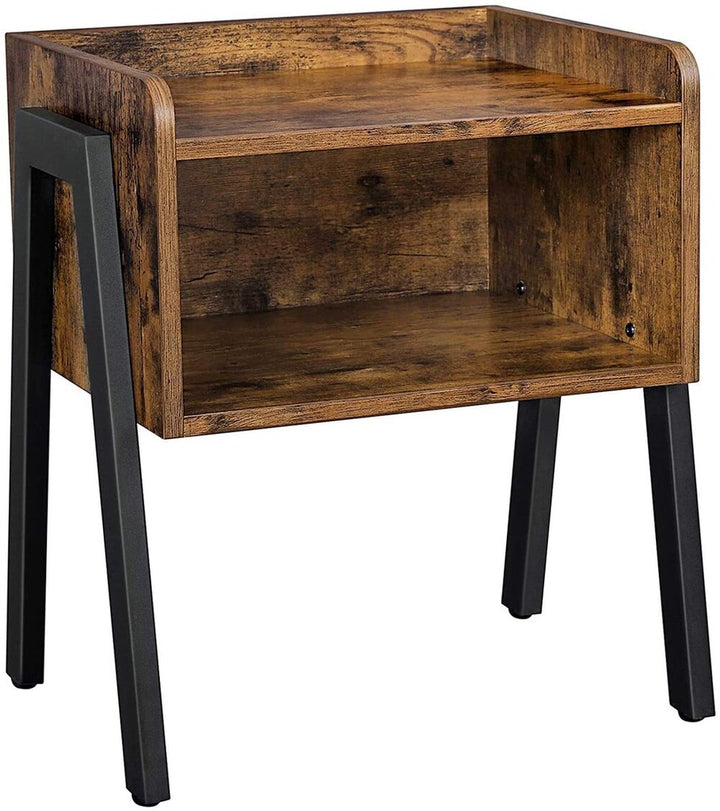 Modern Rustic Open Shelf Side Table