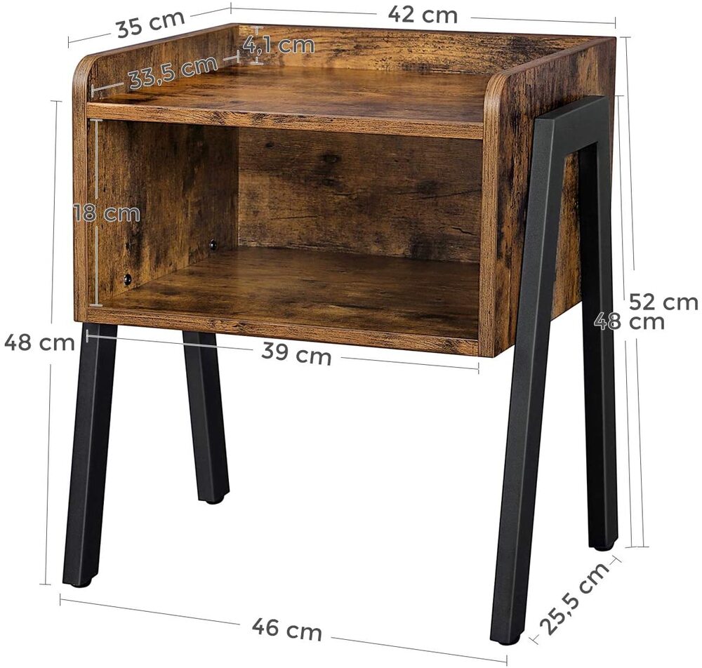 Modern Rustic Open Shelf Side Table