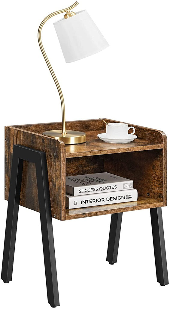 Modern Rustic Open Shelf Side Table