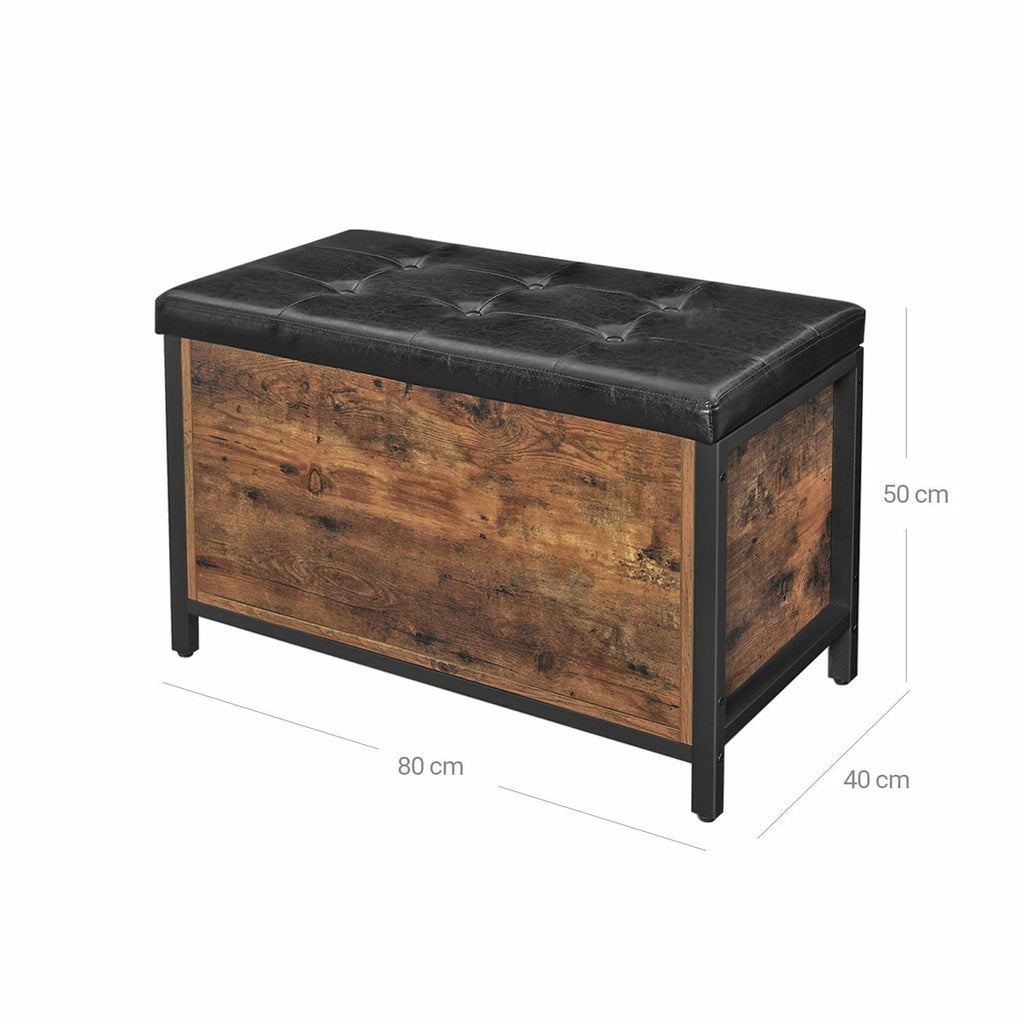 Modern Rustic Storage Bench Ottoman