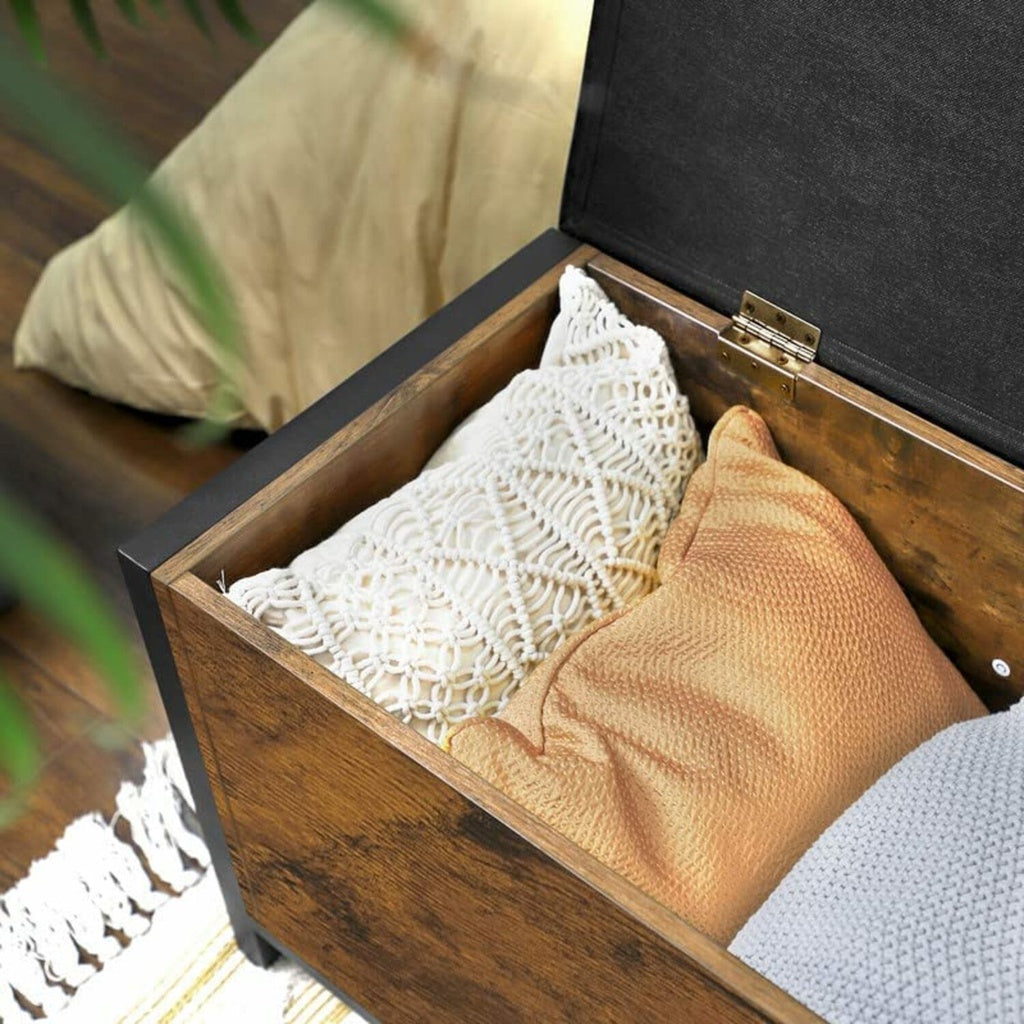 Modern Rustic Storage Bench Ottoman