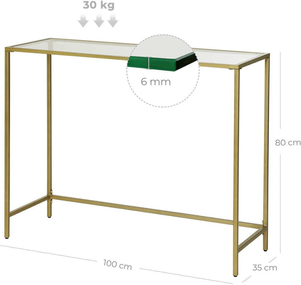 Gold & Glass Console Table 100cm