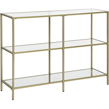 Gold & Glass 3-Tier Console Table 120cm