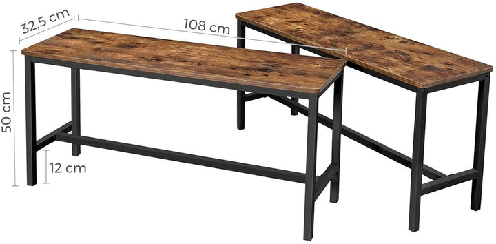 Modern Rustic (Set of 2) Compact Bench Seats