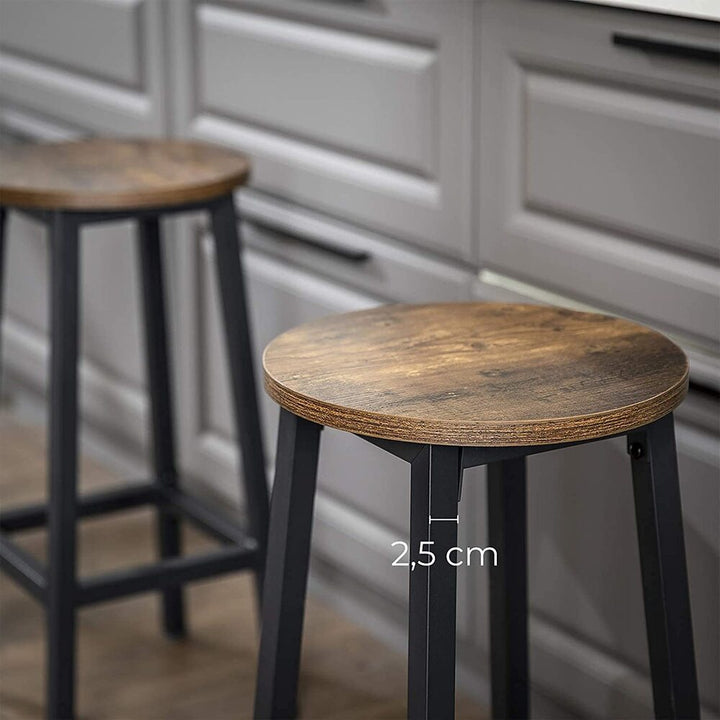 Modern Rustic (Set of 2) Bar Stools 65cm