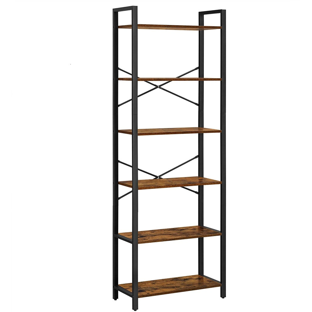 Modern Rustic 6 Tier Display Shelf Bookcase