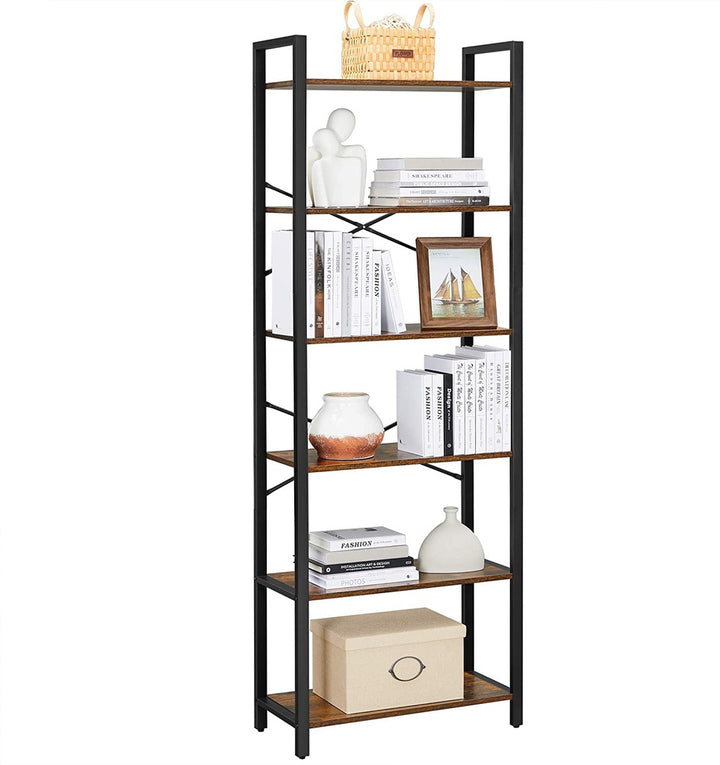 Modern Rustic 6 Tier Display Shelf Bookcase