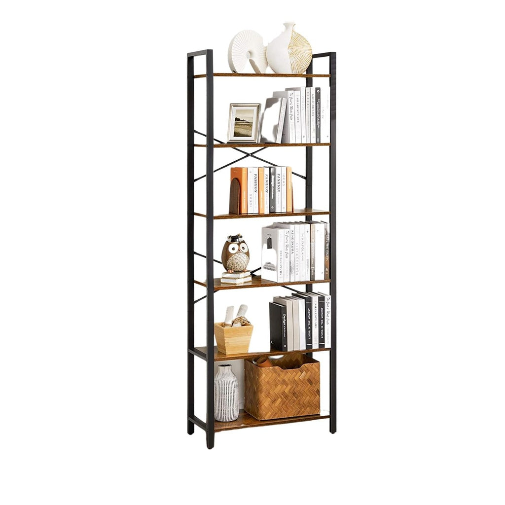 Modern Rustic 6 Tier Display Shelf Bookcase