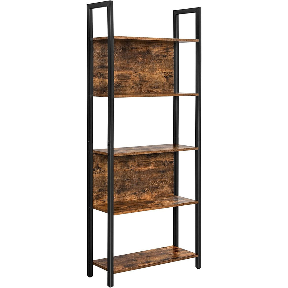 Modern Rustic Series 5 Tier Bookshelf Display Unit - Rustic Brown Homecoze