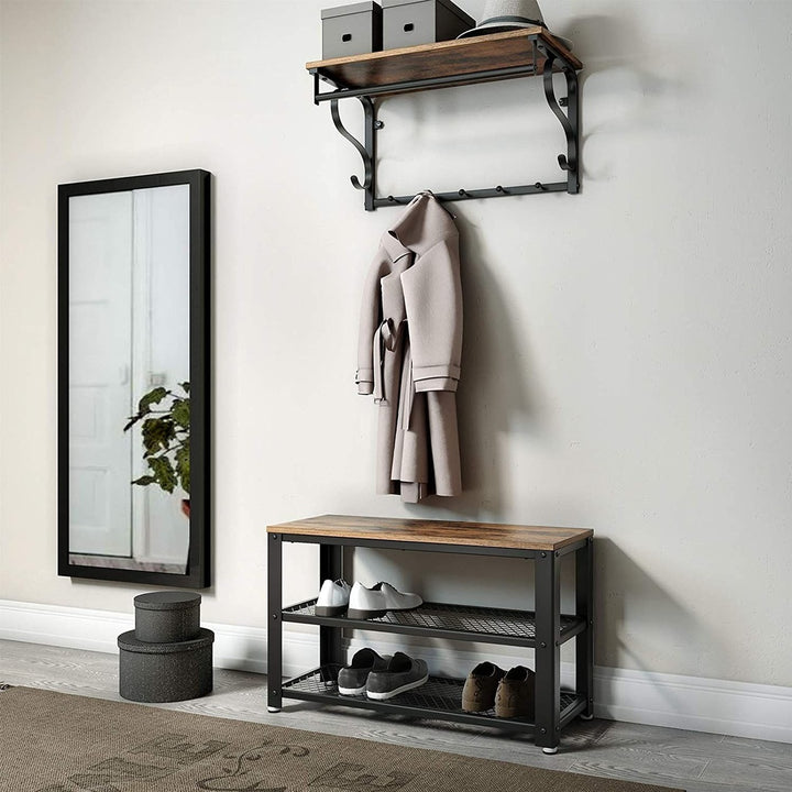 Modern Rustic Series Coat Rack Wall-Mounted Hanging Shelf Homecoze