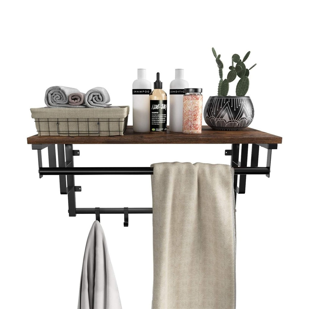 Modern Rustic Series Coat Rack Wall-Mounted Hanging Shelf Homecoze