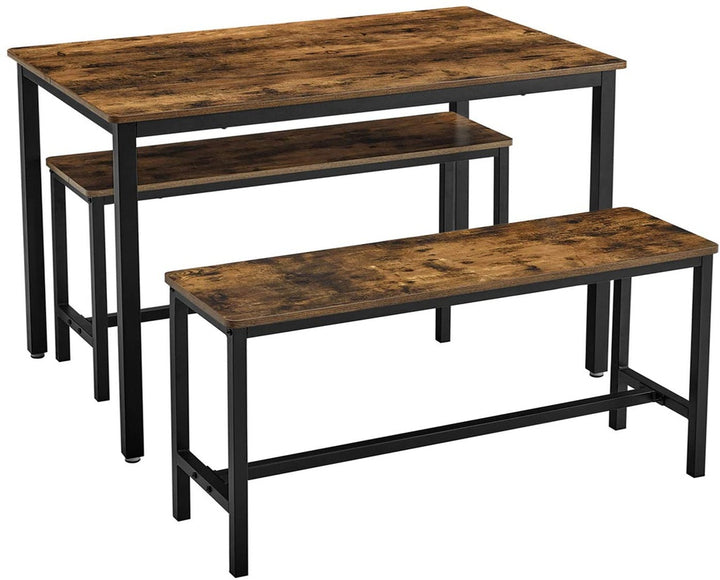 Modern Rustic Dining Table & Bench Seat Set