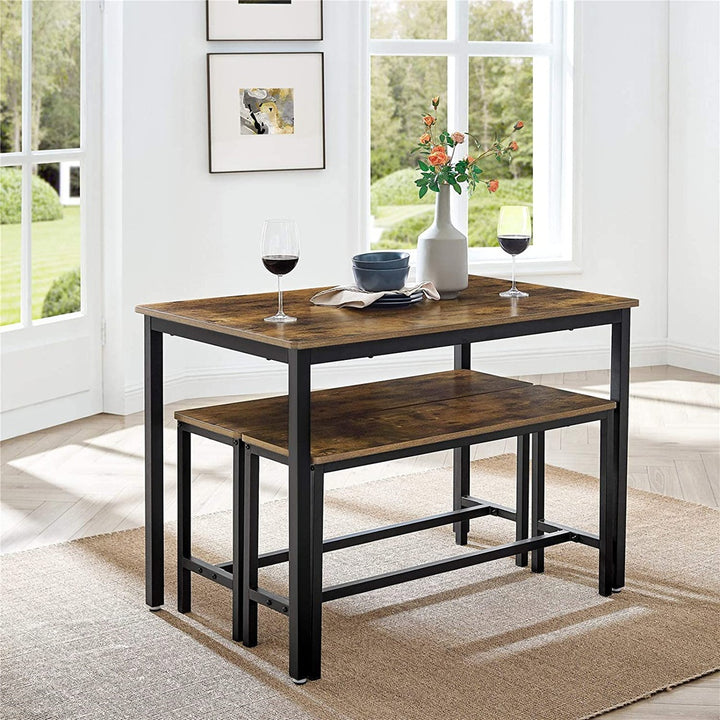 Modern Rustic Dining Table & Bench Seat Set