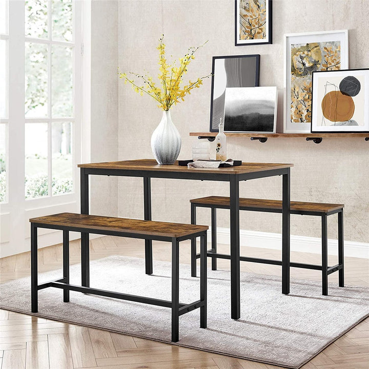 Modern Rustic Dining Table & Bench Seat Set