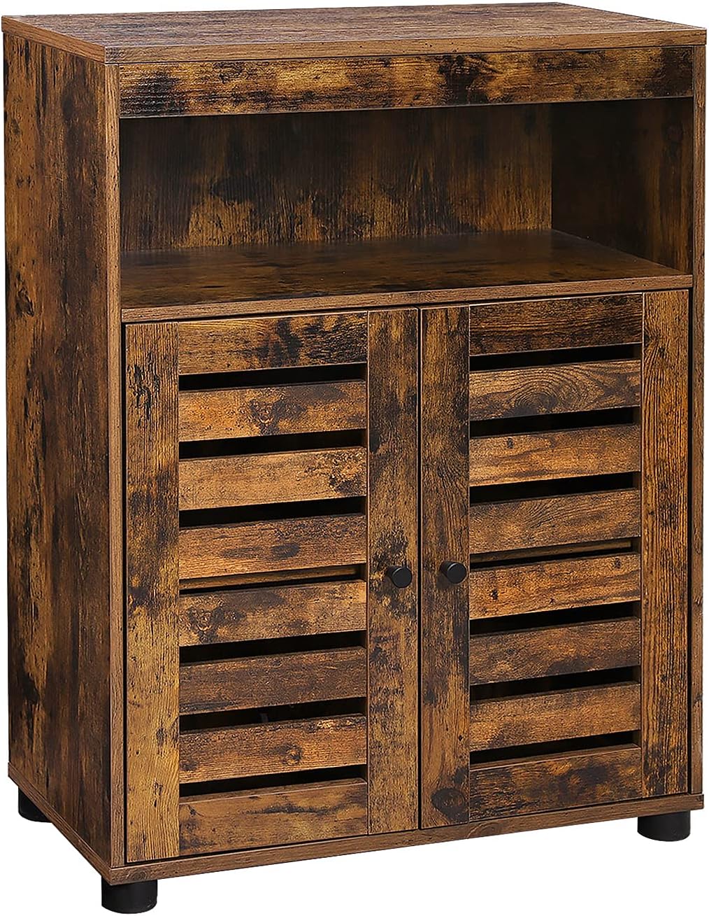 Modern Rustic Storage Cabinet with Louvered Doors