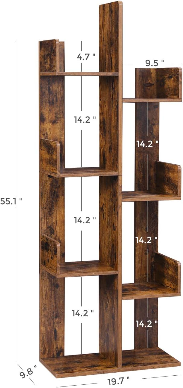 Modern Rustic 8 Tier Tree Bookcase