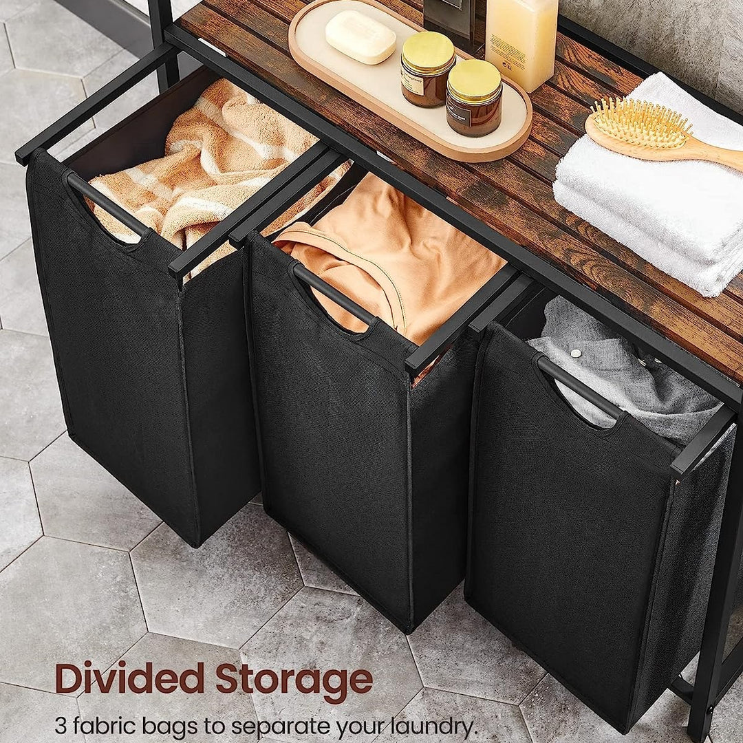 Modern Rustic 3 Bag Laundry Hamper