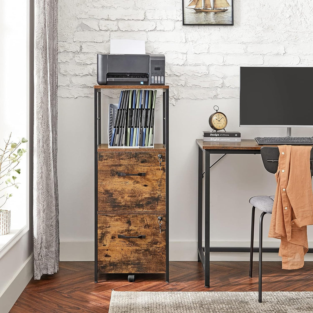 Modern Rustic 2 Drawer Filing Cabinet