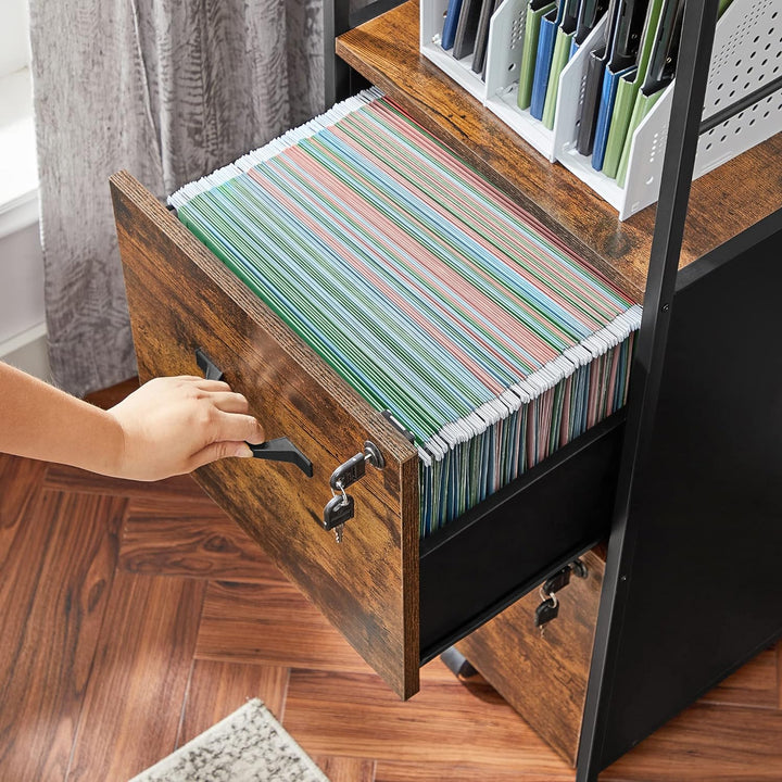 Modern Rustic 2 Drawer Filing Cabinet