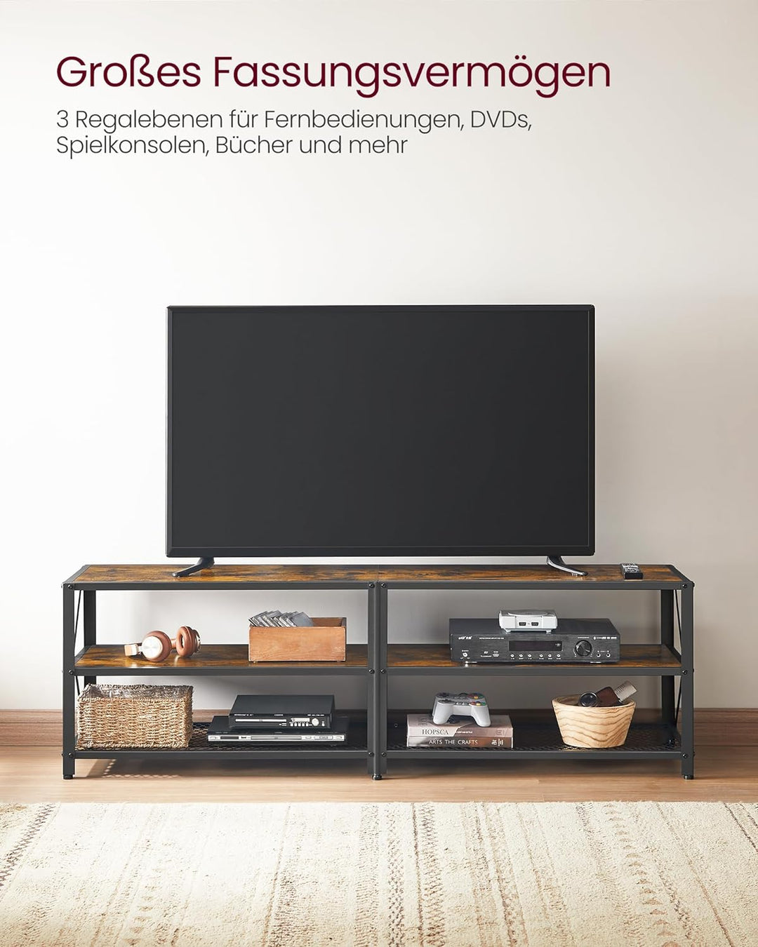 Modern Rustic Low Set Entertainment Unit | 160cm