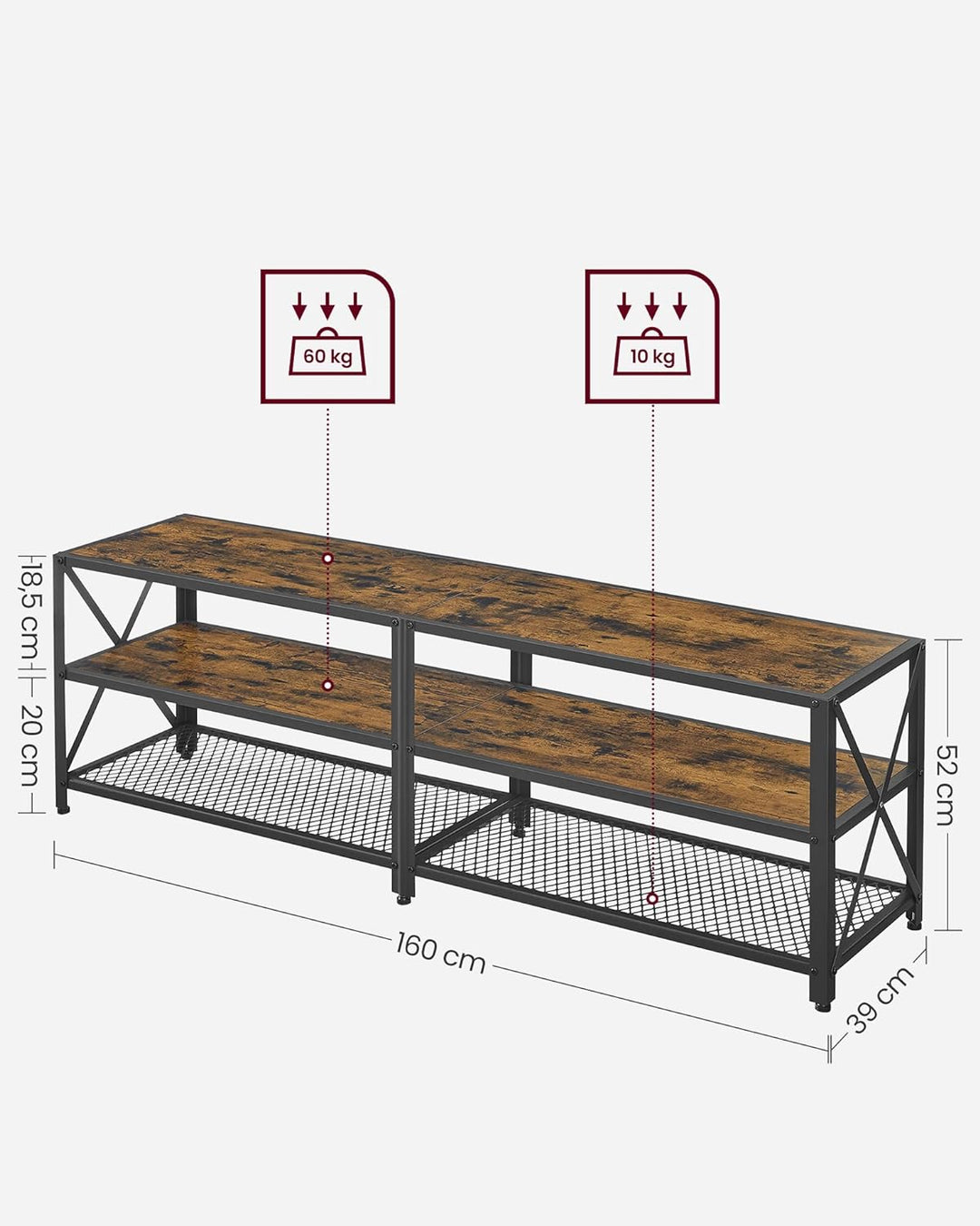 Modern Rustic Low Set Entertainment Unit | 160cm